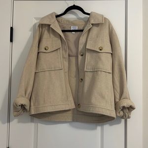 Cream shacket. Size large